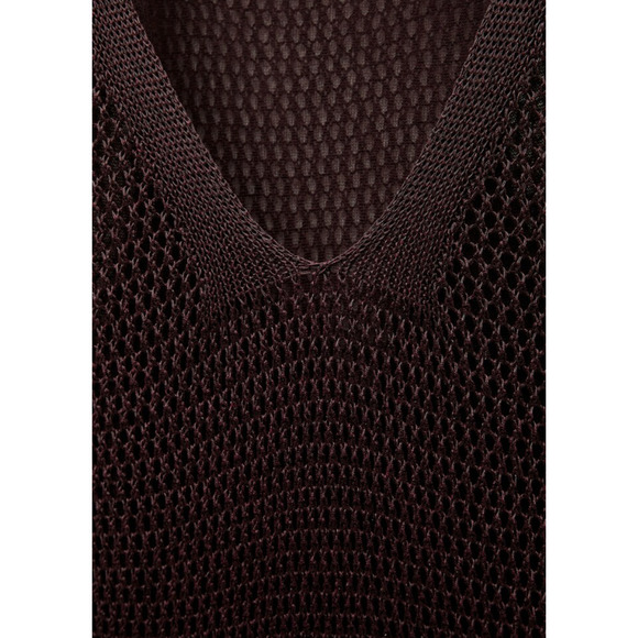 NWT Mango MNG Lurex openwork knit dress Burgundy Size Small - Picture 8 of 13